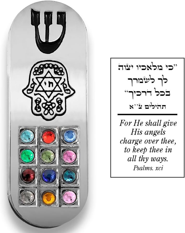 Talisman4u Protection Mezuzah with Hamsa Hoshen and Star of David