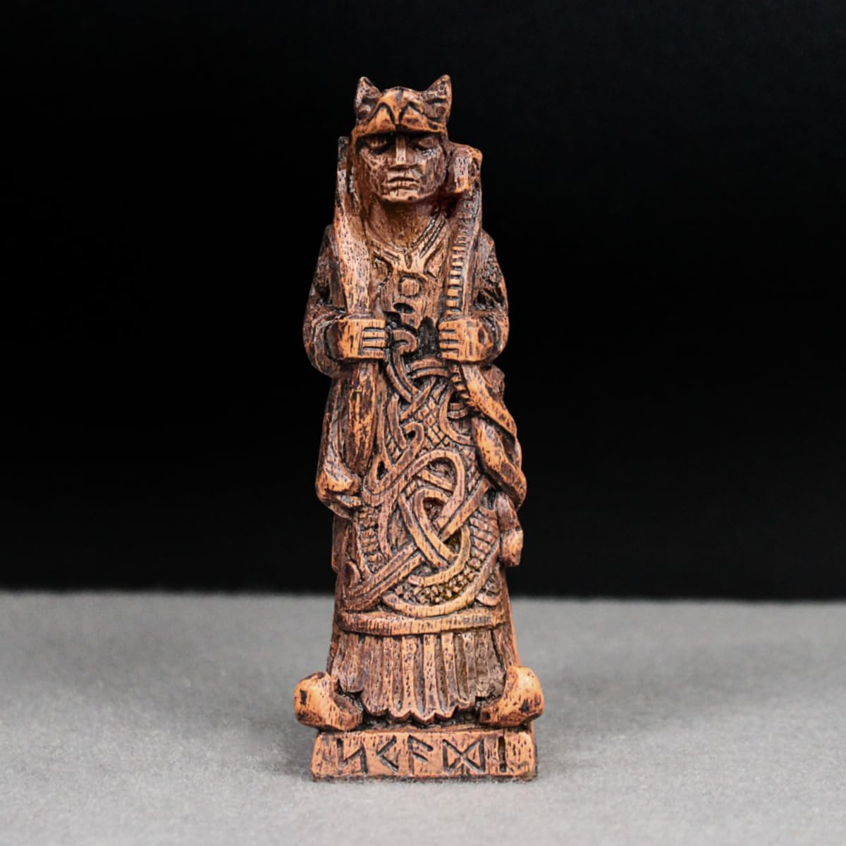 Dryad Design Skadi Statue - Norse Goddess Winter Figurine 4 Inch Tall Wood Finish