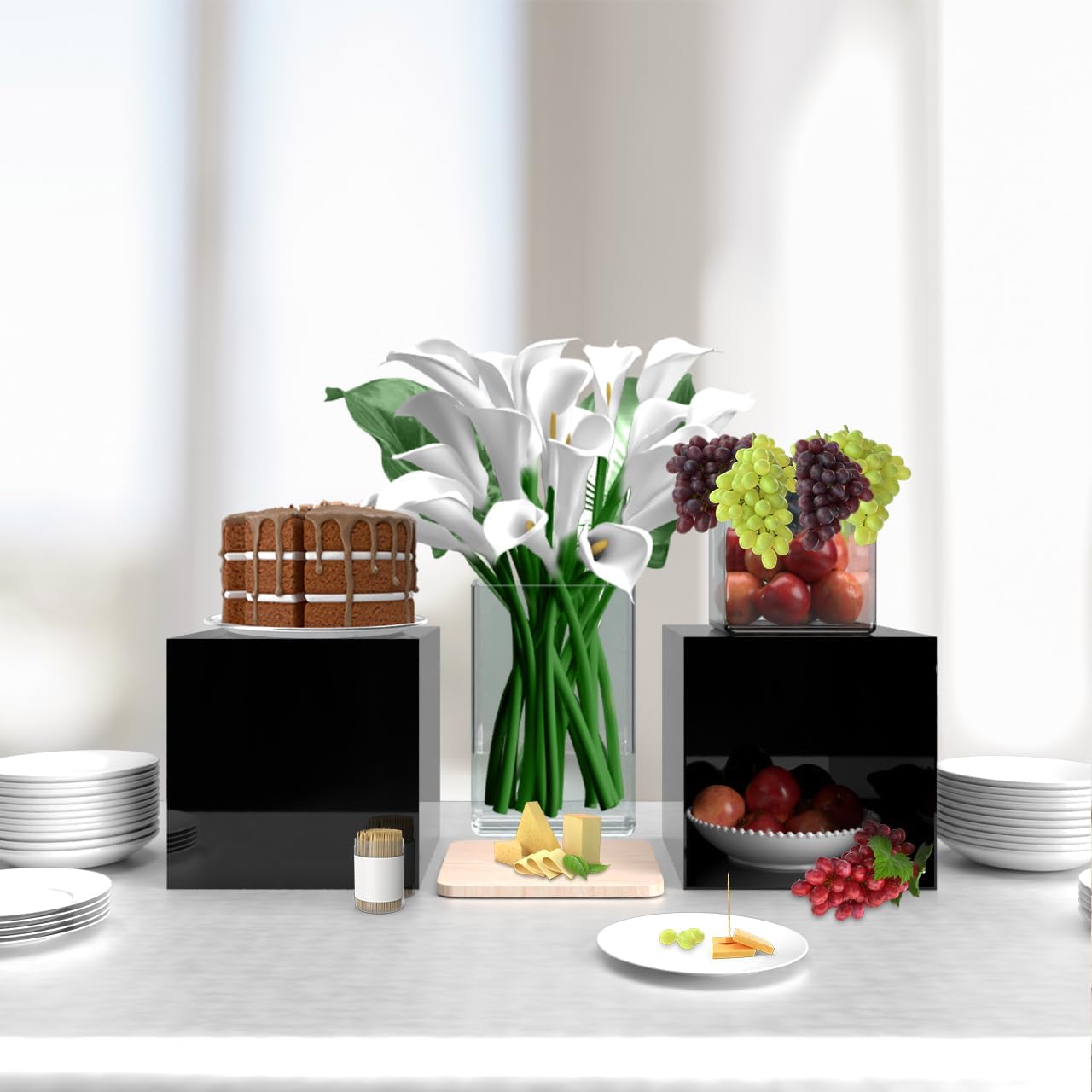 12 Inch Glossy Black Acrylic Display Riser Box