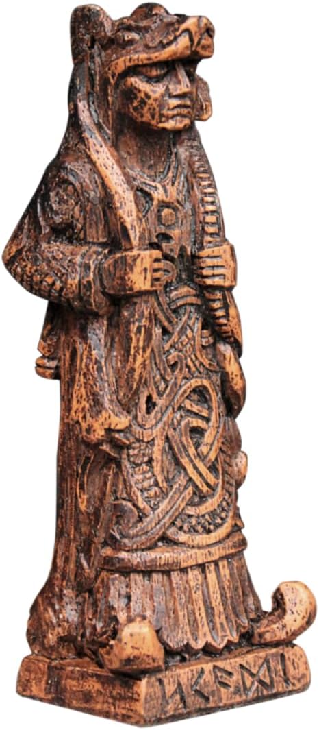 Dryad Design Skadi Statue - Norse Goddess Winter Figurine 4 Inch Tall Wood Finish