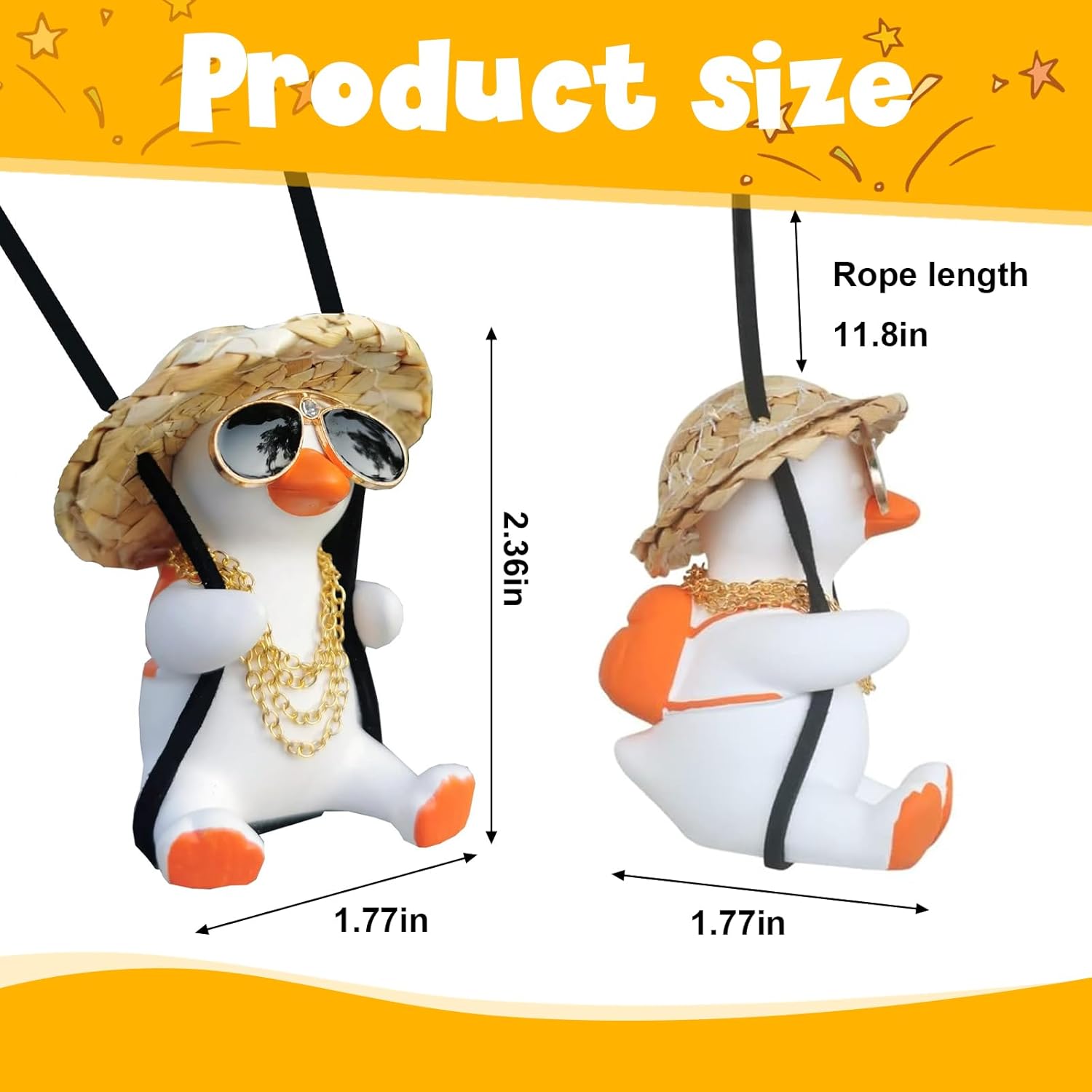 Cool Swinging Duck Car Mirror Charm