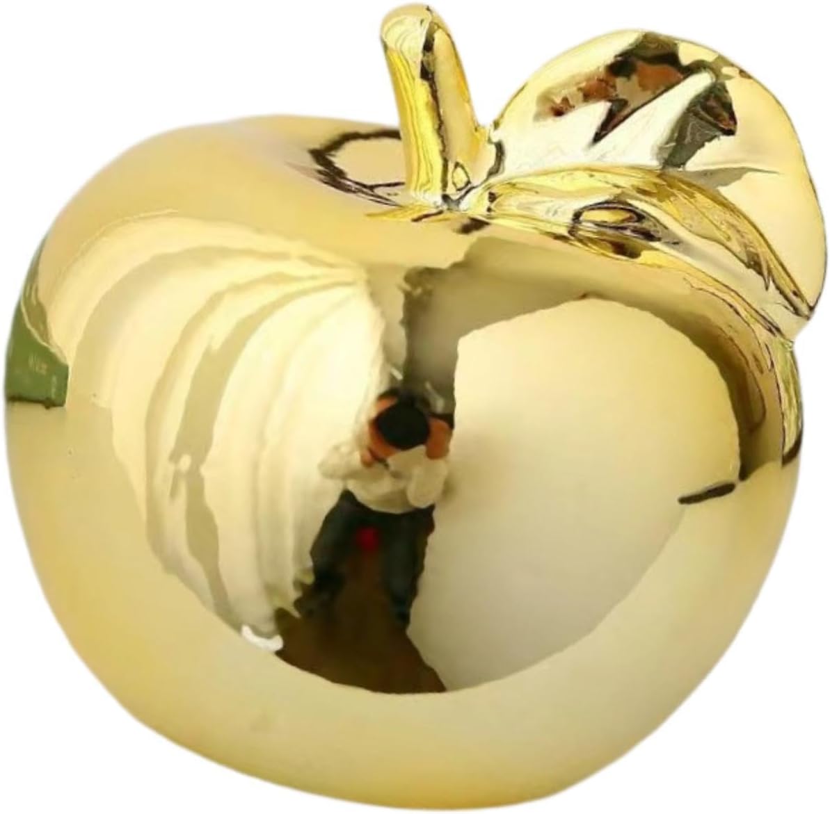 Fenteer Golden Fruit Sculpture Desktop Ceramic Statue