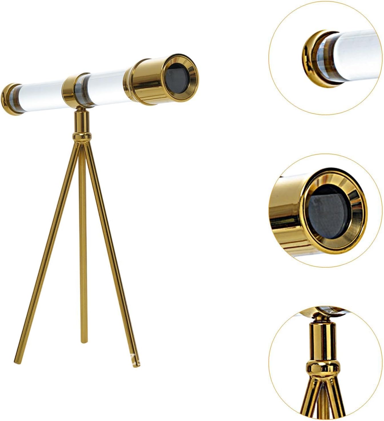 Qianly Glass Telescope Statue Decor for Living Room