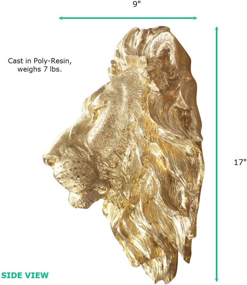 Wallcharmers Gold Lion Wall Art Sculpture