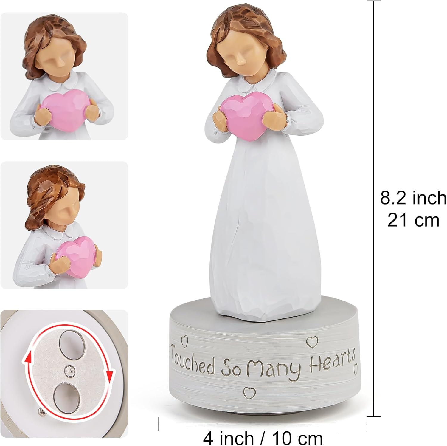 AIDLNS Music Box for Girls Love Heart Musical Figurine