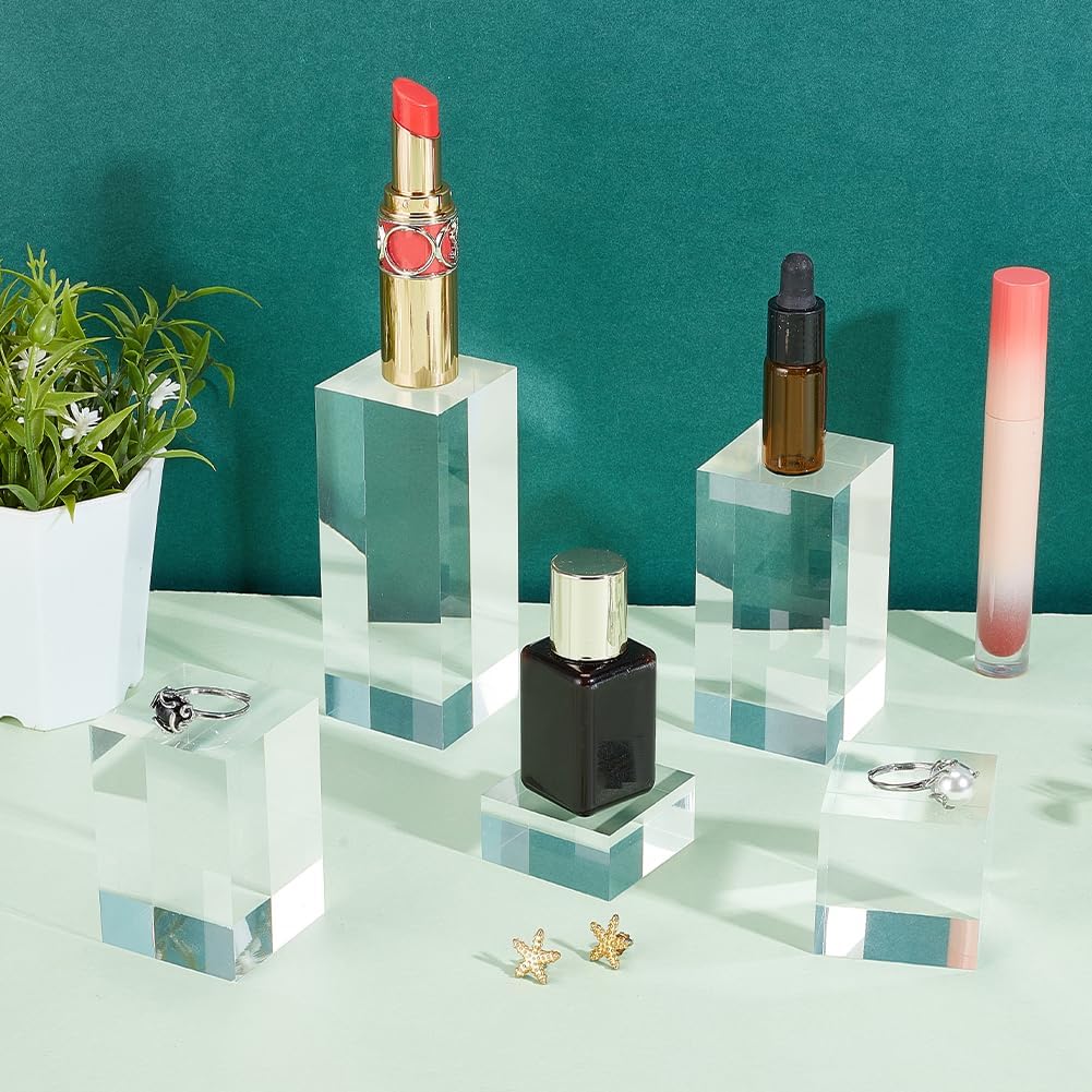 BENECREAT 5Pcs Acrylic Cube Display Stand