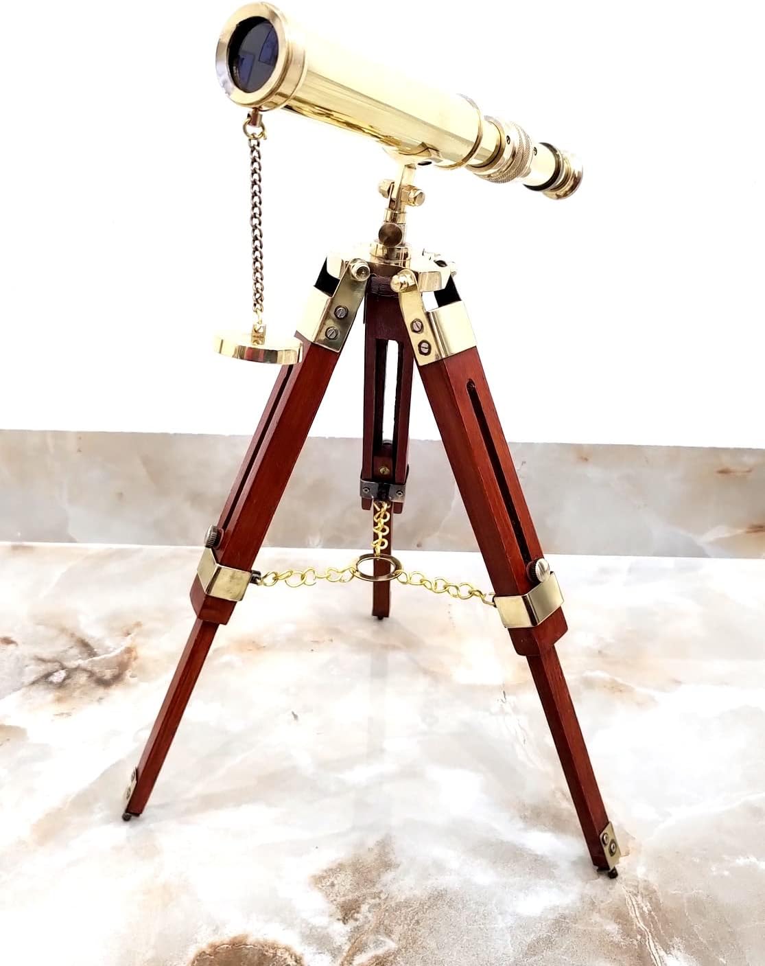 Vimal Nautical Brass Telescope with Wooden Tripod Stand
