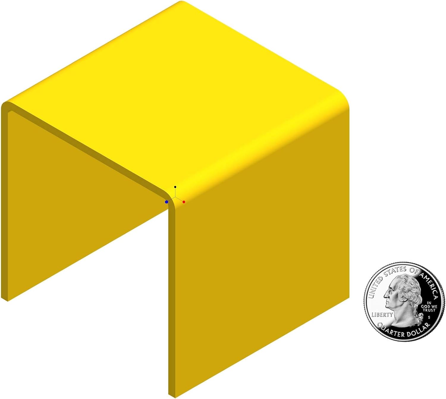 Yellow Acrylic 3-Sided Display Riser 3 Inch Cube