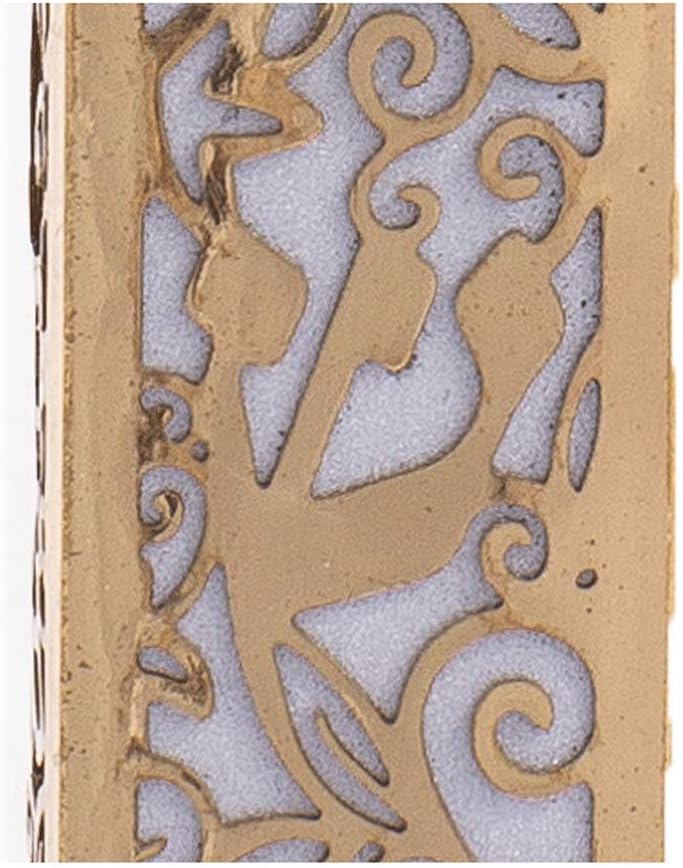 Yair Emanuel Lasercut Pomegranate Mezuzah - Gray with Gold Overlay 1