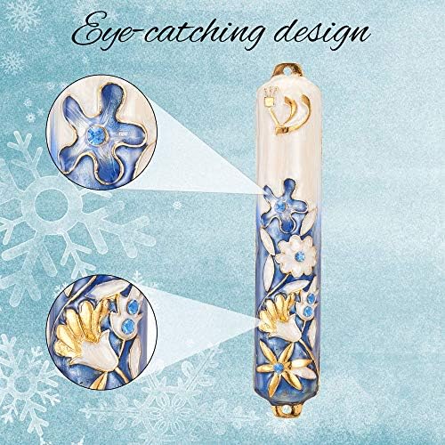Matashi 55 Inch Hand Painted Mezuzah with Gold and Crystal Embellishments
