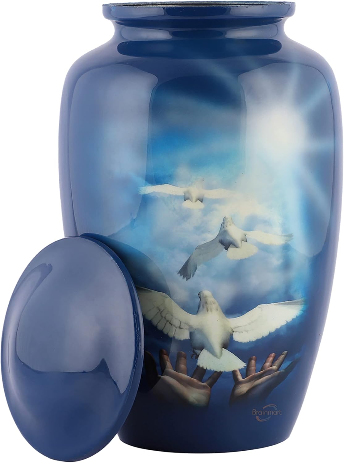 Blue Hummingbird Decorative Urn for Human Ashes Large