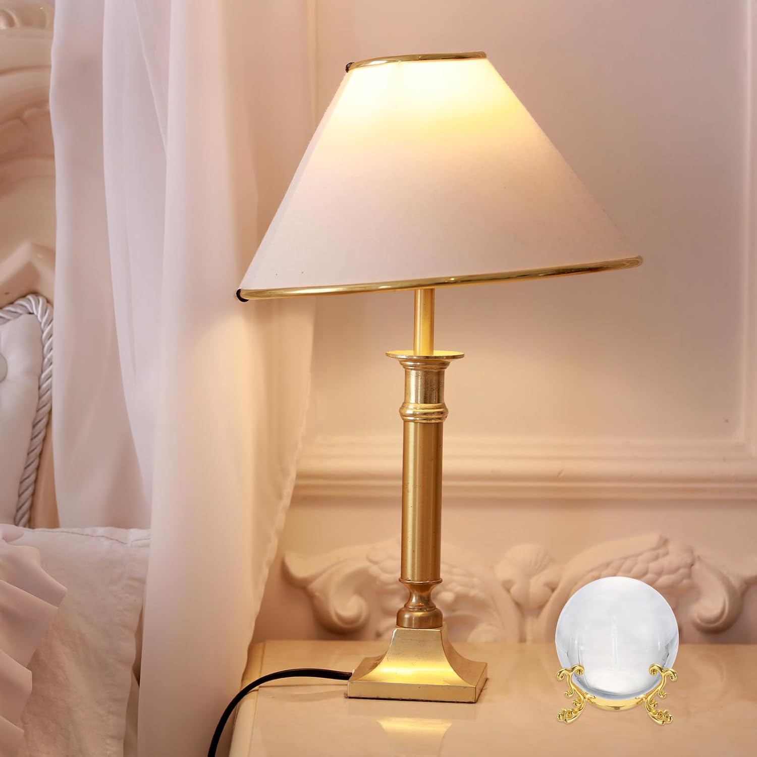 Uxcell 2pcs Rose Gold Crystal Ball Display Stand