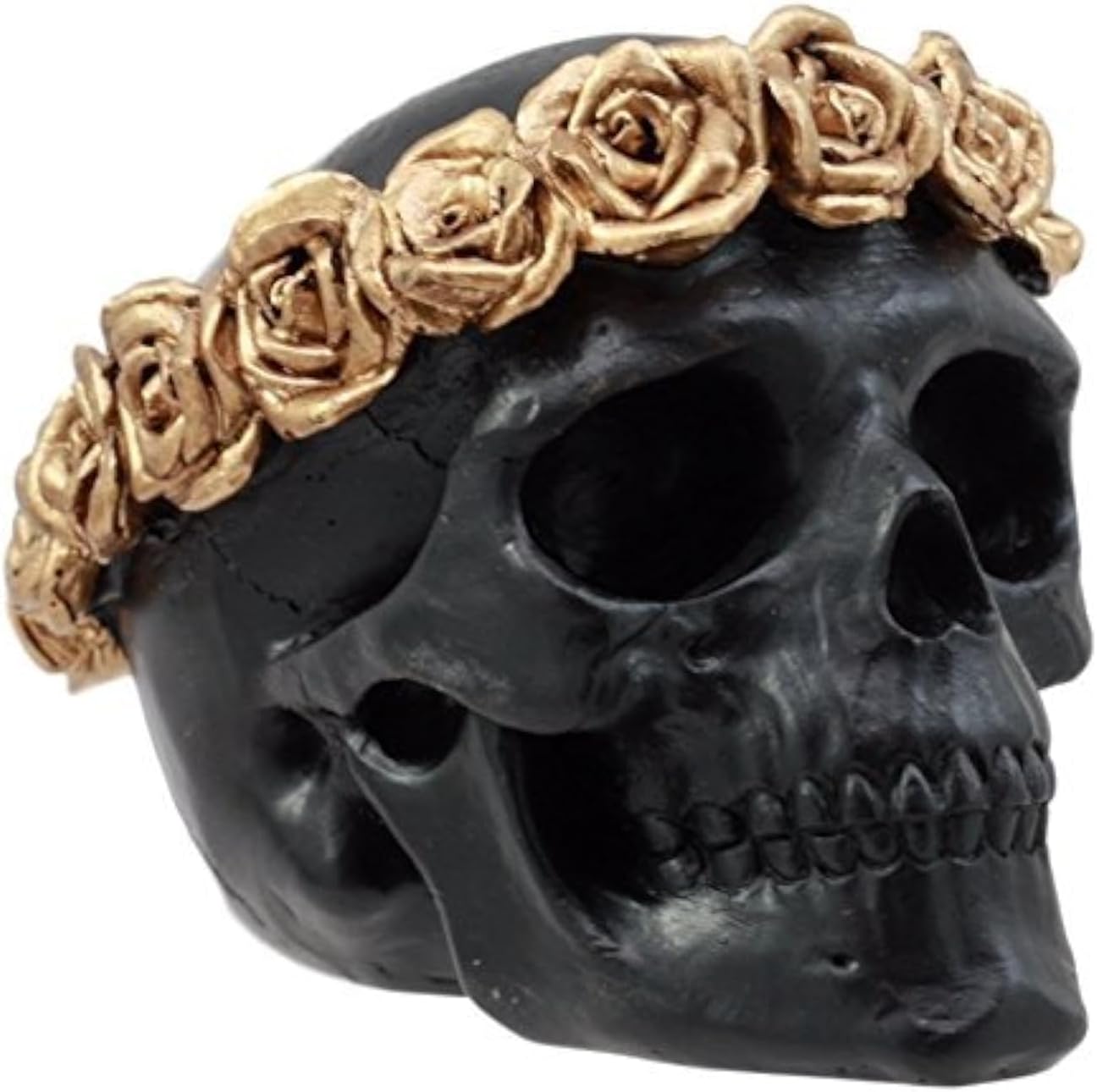 Ebros Gift Day of The Dead Copper Rose Black Skull Figurine 425 Inch
