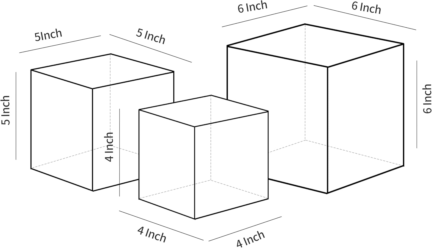 Sets of 3 Acrylic Display Risers with Hollow Bottoms