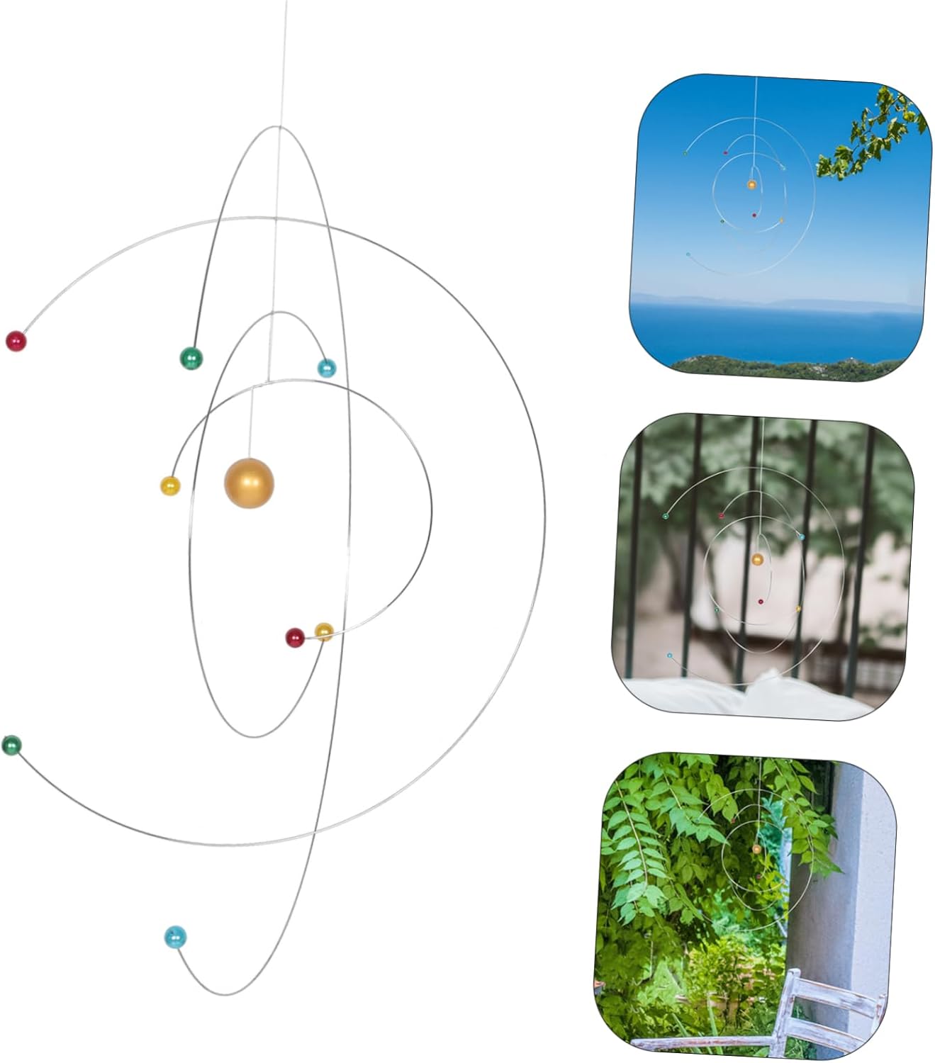 Space Decor Mobile Wind Chimes Outdoor Educational Planets Model Science Decor Mobile for Classroom and Home 1