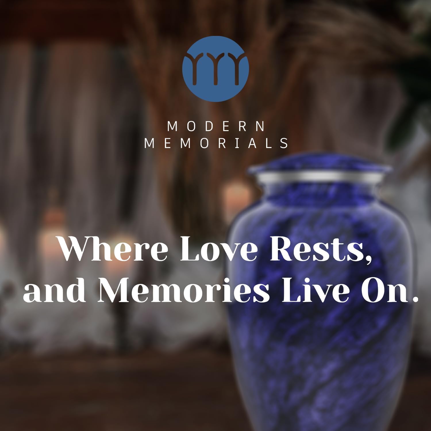 Modern Memorials Cremation Urn Purple Marble Finish