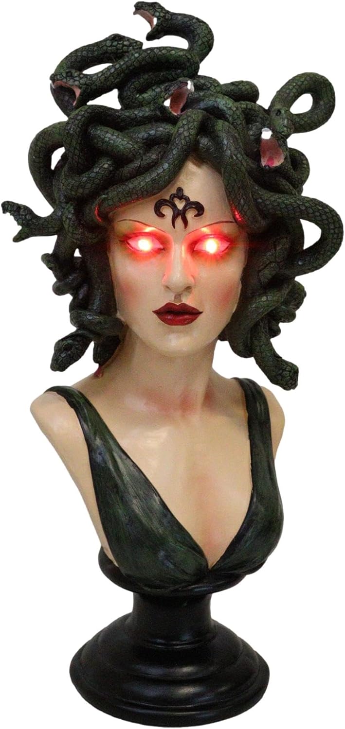 Ebros Gift Greek Mythology Medusa Figurine with LED Eyes