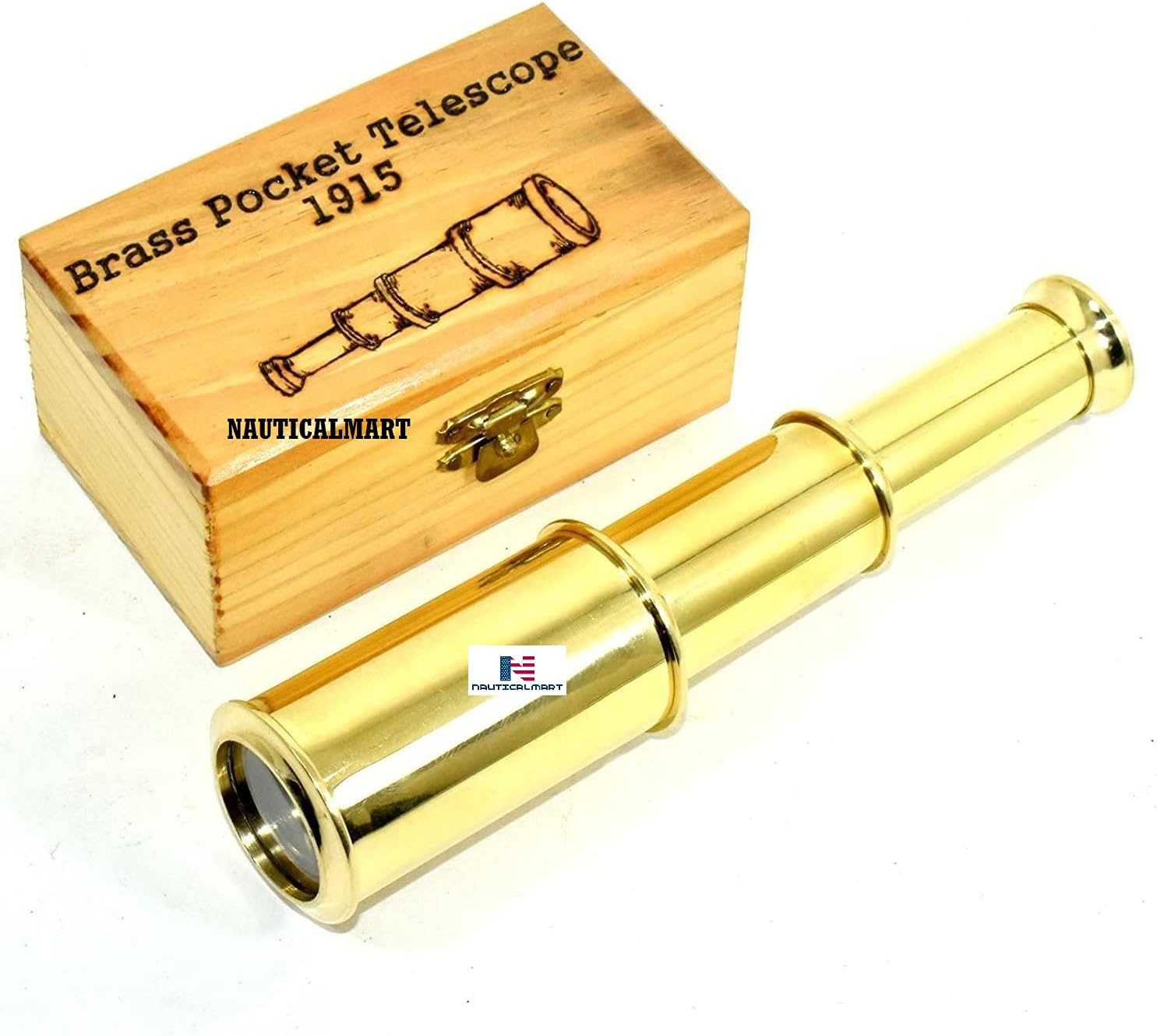 Full Brass Spyglass Telescope 6 Inch Vintage Style