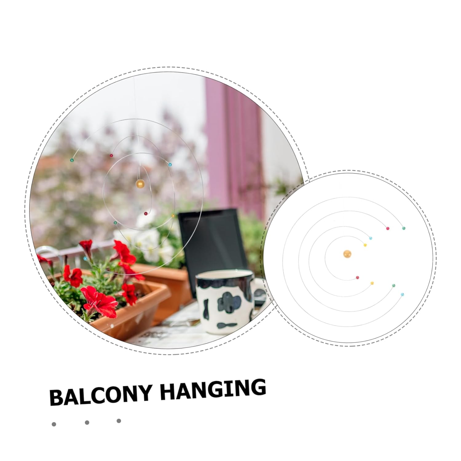 Cabilock Nordic Style Atomic Model Mobile Wind Chimes Outdoor Decor