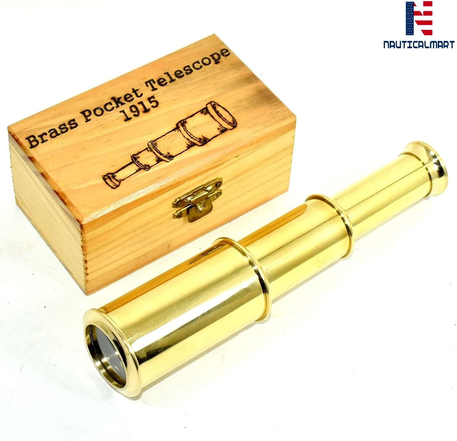Full Brass Spyglass Telescope 6 Inch Vintage Style
