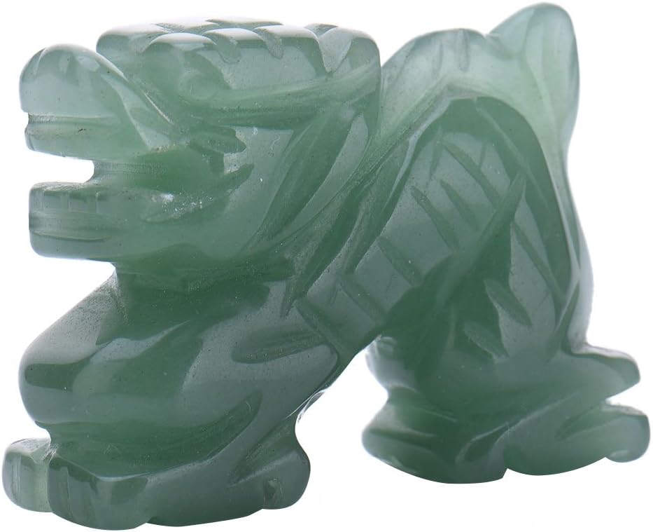 AITELEI 2-Inch Carved Aventurine Dragon Ornament Figurine