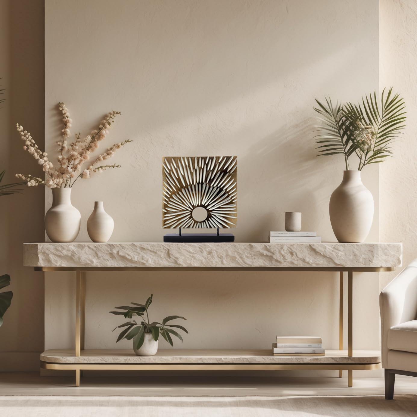 Decozen Handcrafted Solid Wood Centerpiece for Home Decor