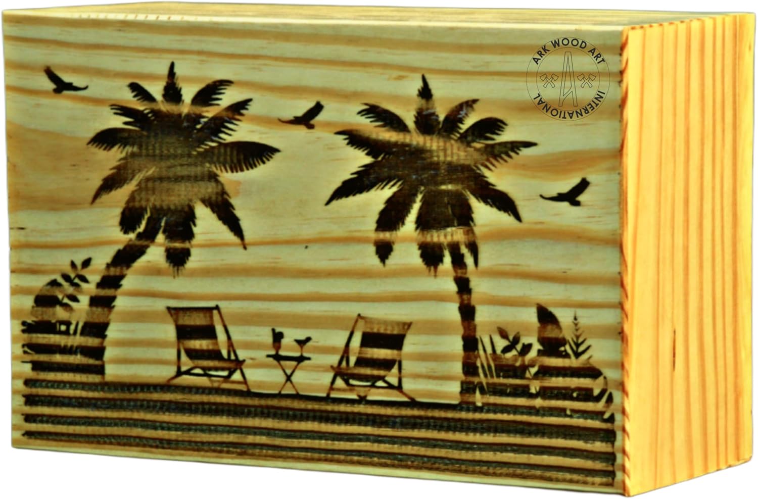 Palm Beach Wooden Urn for Ashes - Vintage Pet Cremation Urn