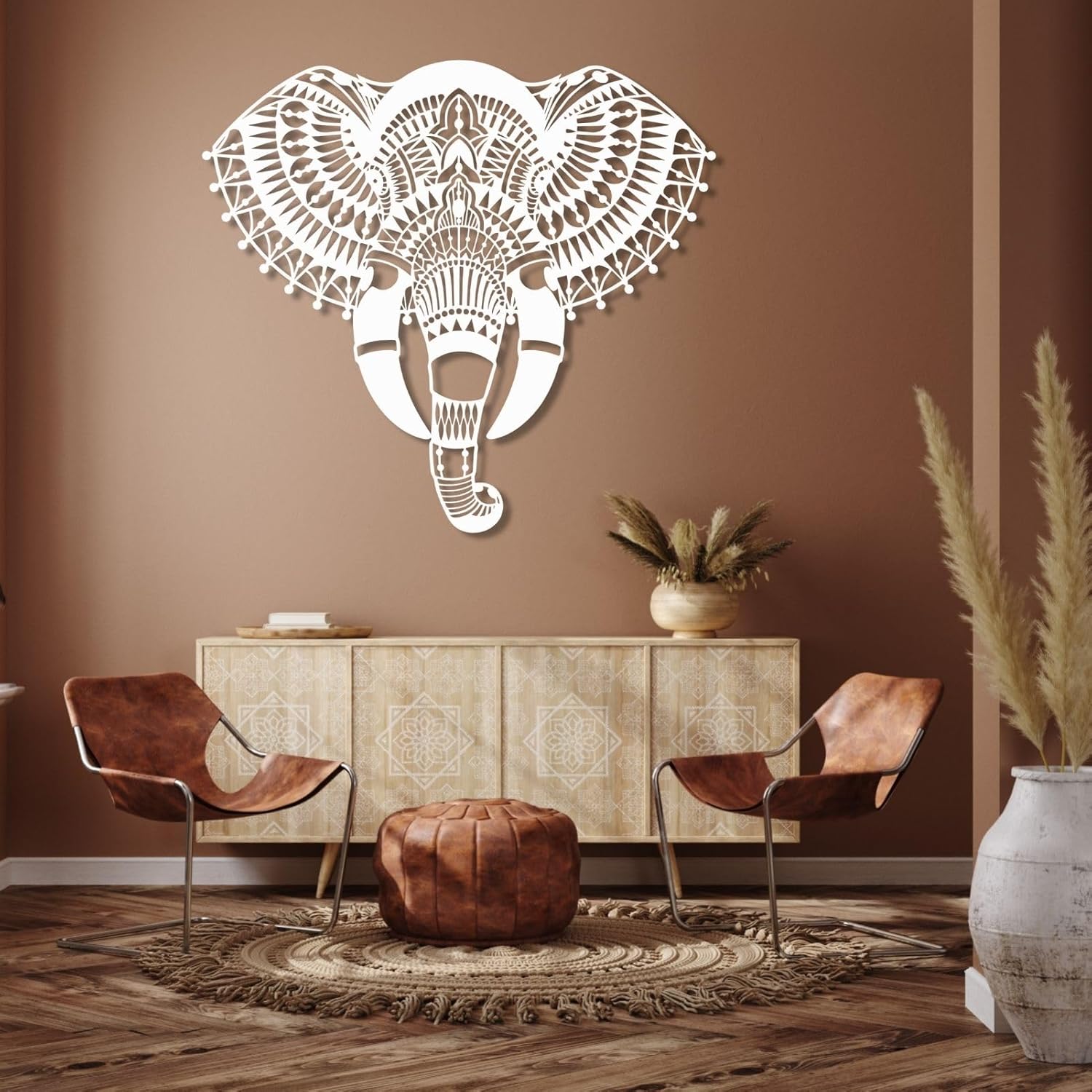 OZF Elephant Mandala Metal Wall Art