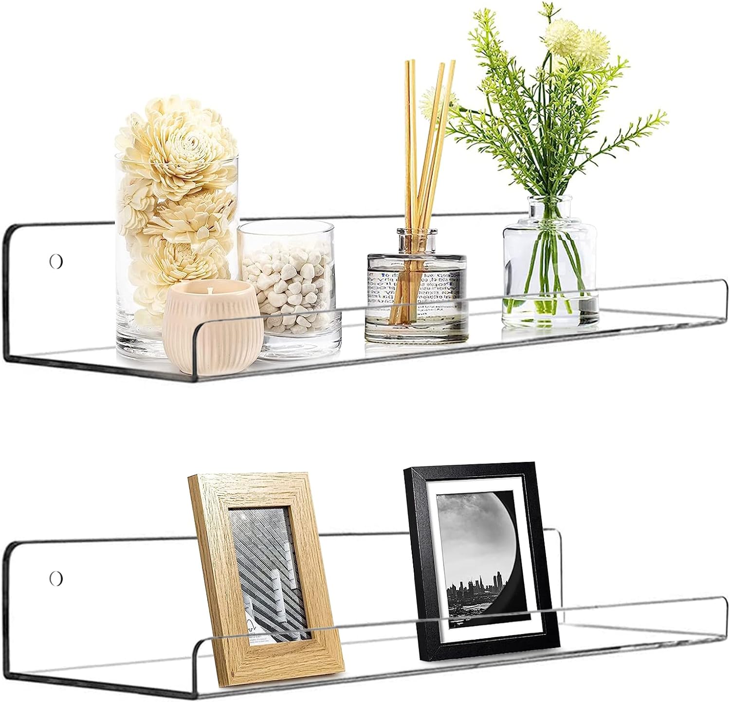 Cerpourt Acrylic Floating Shelf Set 2 Pack