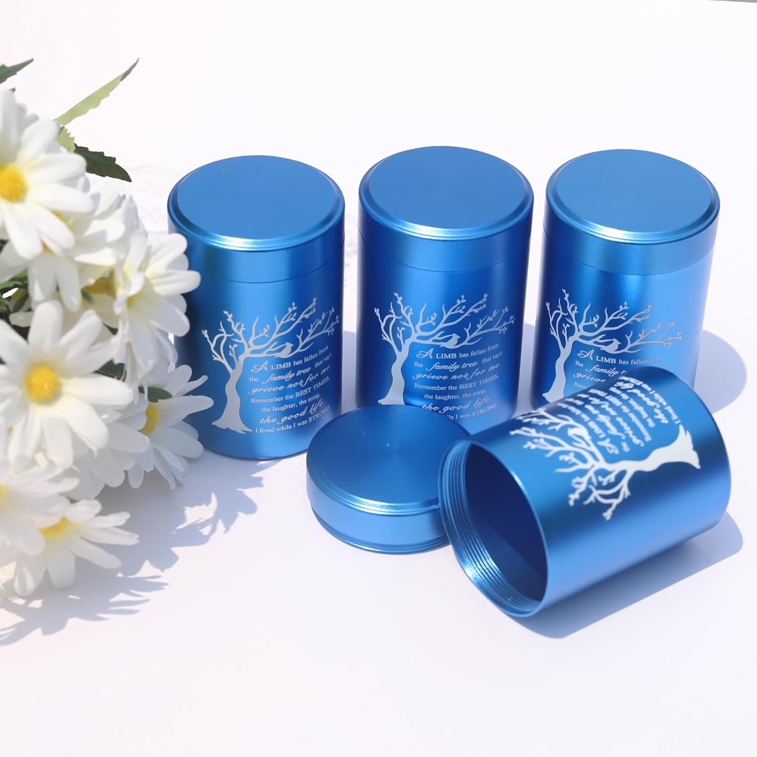Small Urns for Ashes - Set of 4 27 Inch Aluminium Mini Urns