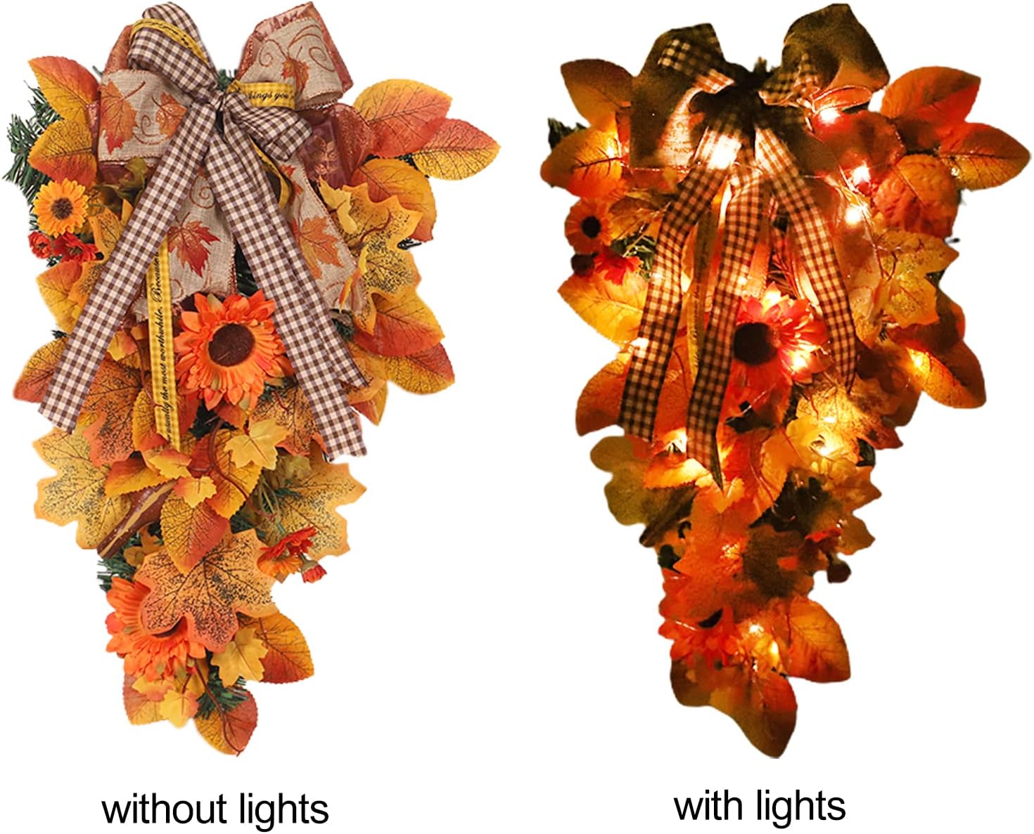 Fall Maple Swag Wreath for Front Door