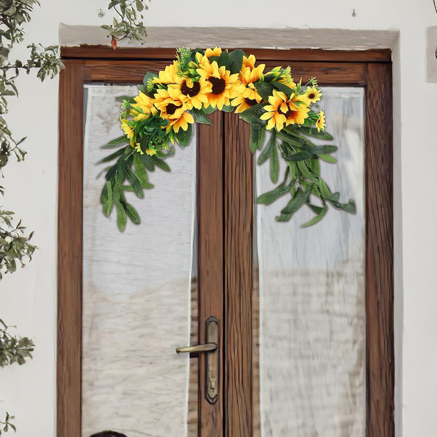 Artificial Sunflower Floral Swag for Wedding Backdrop and Home Decor
