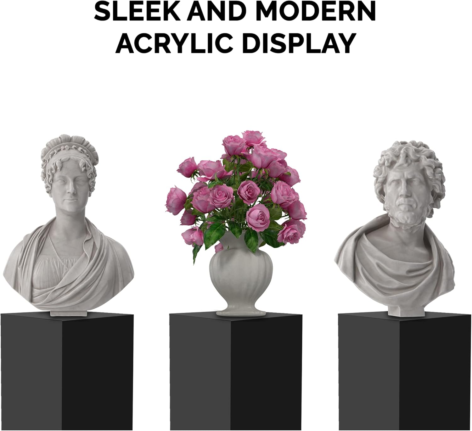 12 x 12 x 24 Acrylic Cube Display Stand Black