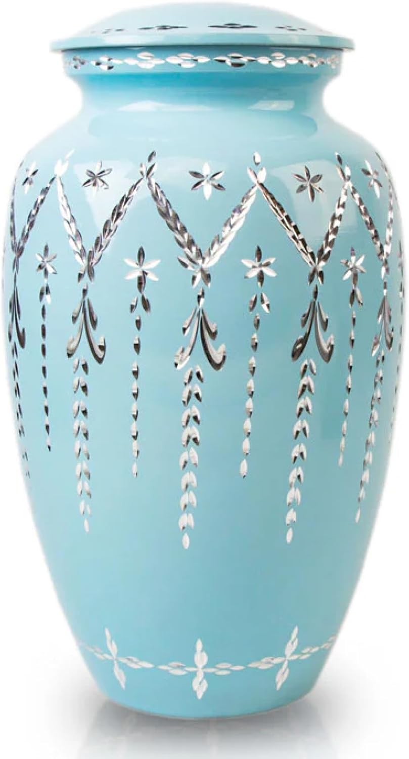105in Decorative Cremation Urn - Blue