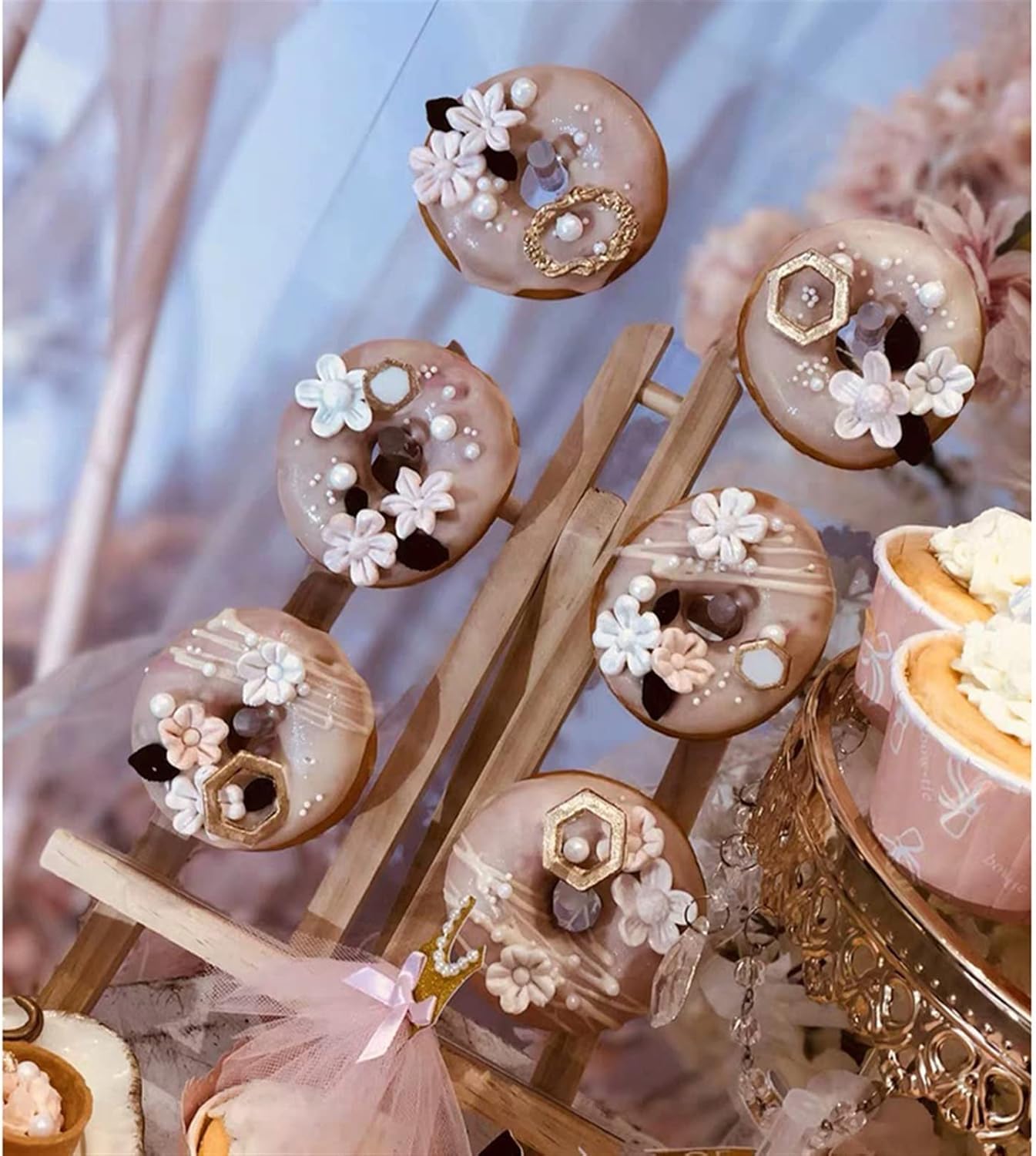 Acrylic Donut Wall Display with Easel for Parties