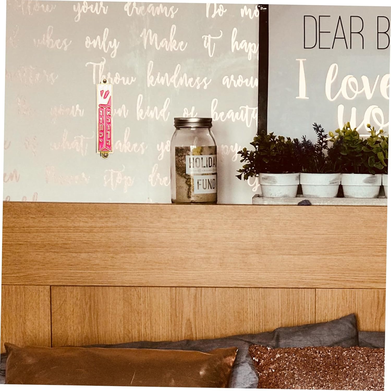 ABOOFAN Retro Metal Mezuzah Plaque Decorative Ornament for Home Door Decor Jewish Tradition Item