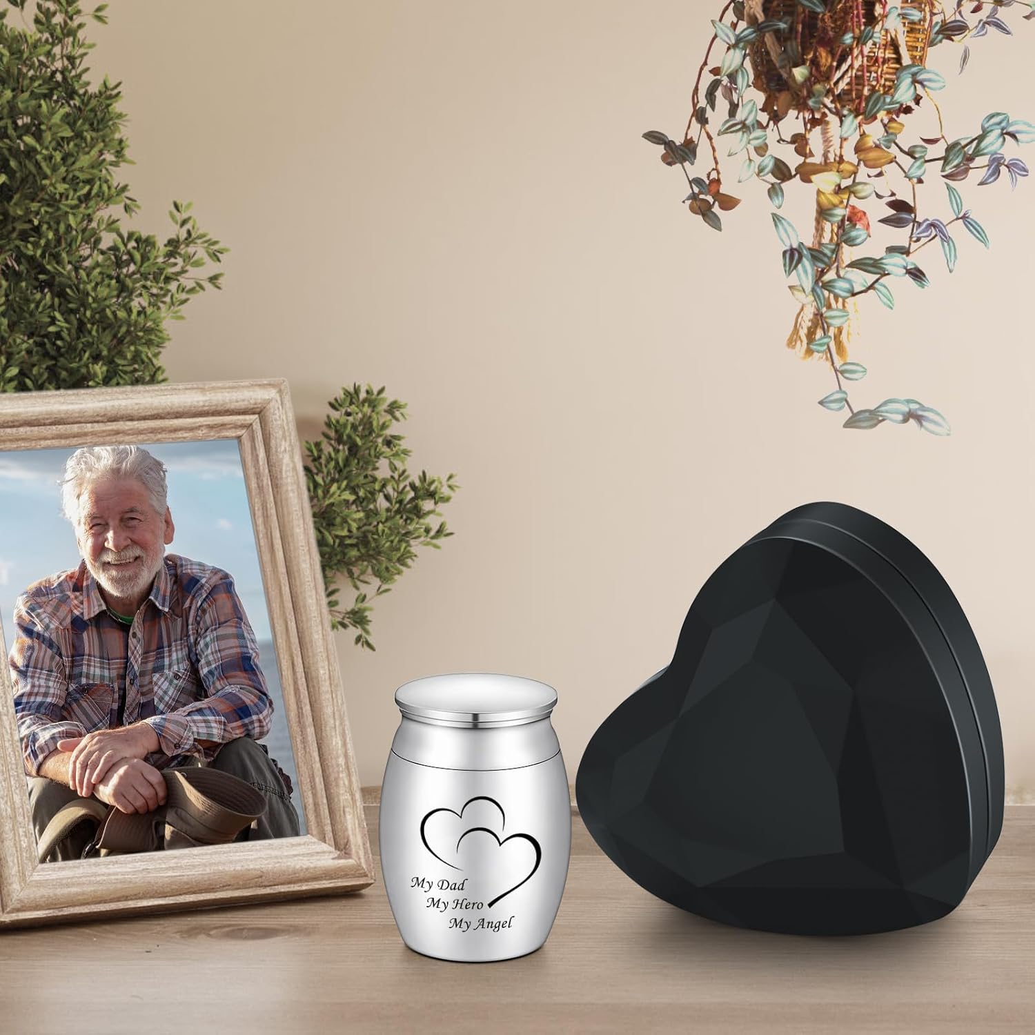 Dletay 157 Inches Heart Box Cremation Urn for Ashes
