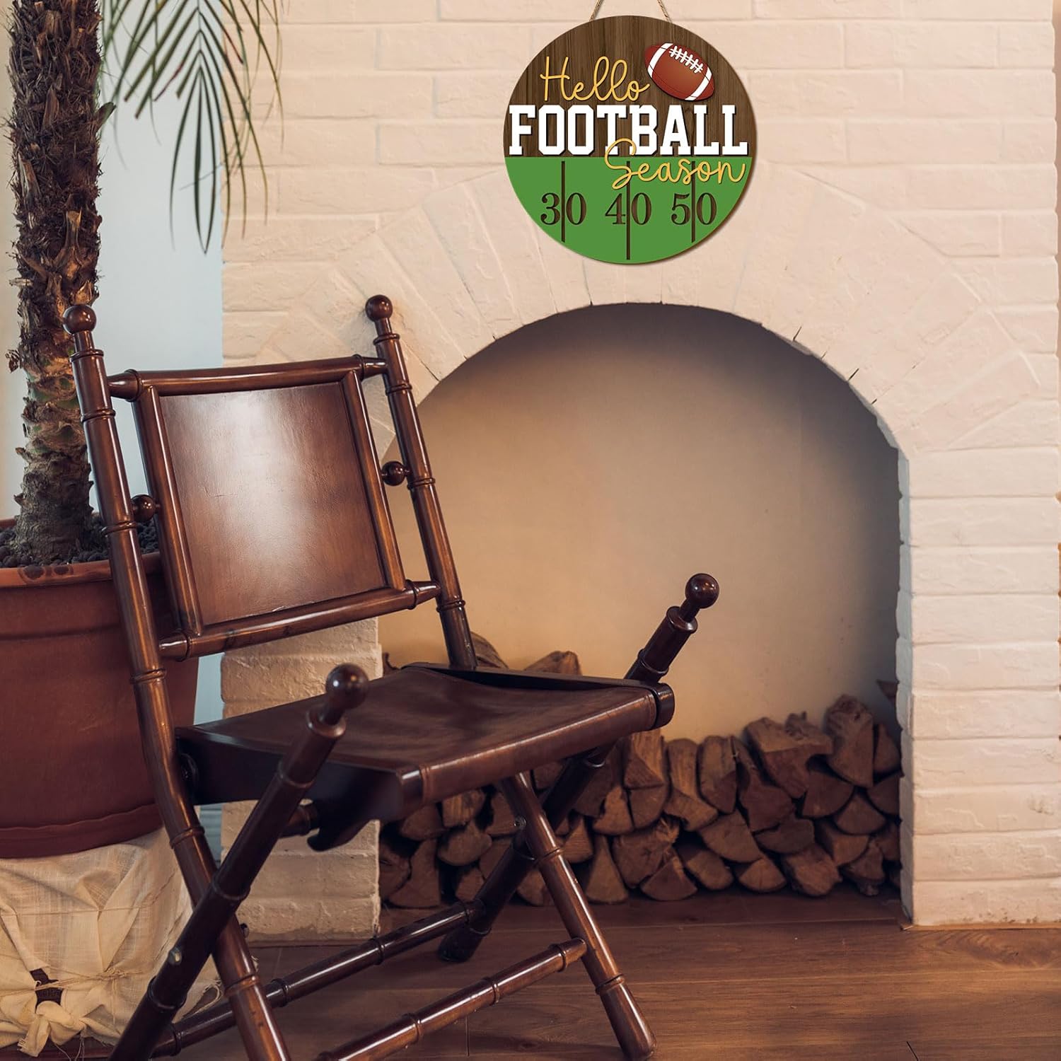 Whaline Football Season Wooden Wall Sign Door Hanger