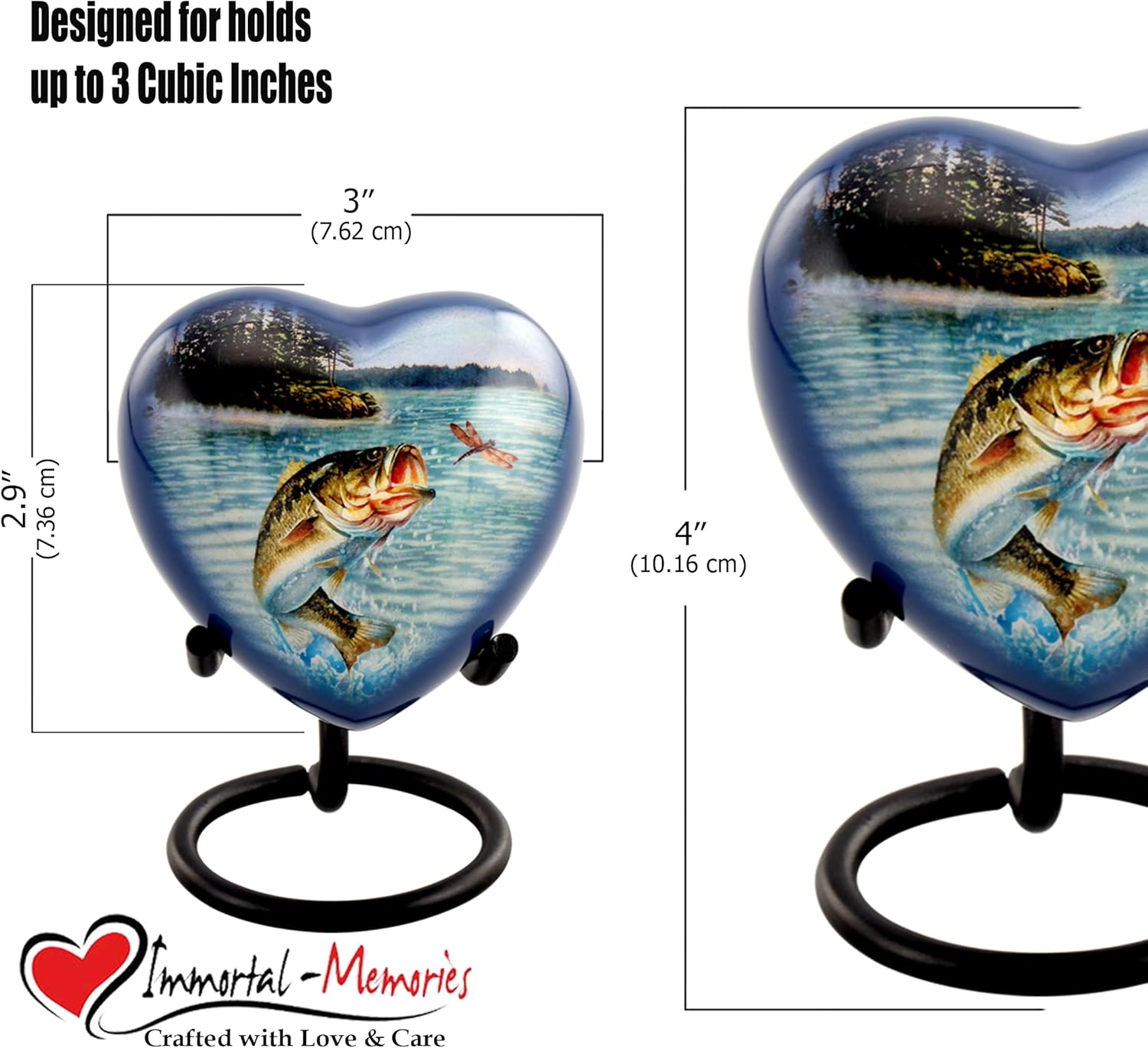 Bass Fishing Urn - Cremation Urn for Human Ashes