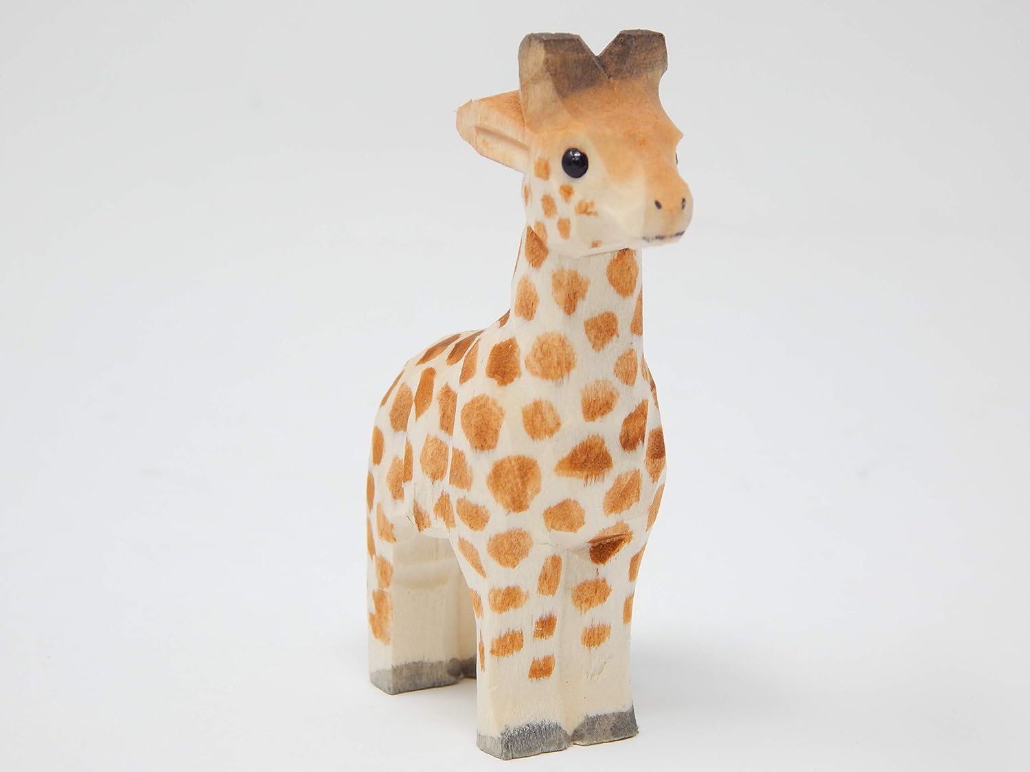 Hand-Carved Wooden Giraffe Figurine for Home Decor