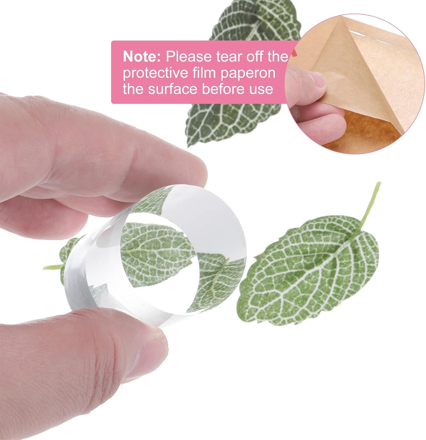 Uxcell 2pcs Acrylic Cylinder Display Blocks 30x60mm Clear Jewelry Stand Base for Rings and Cosmetics