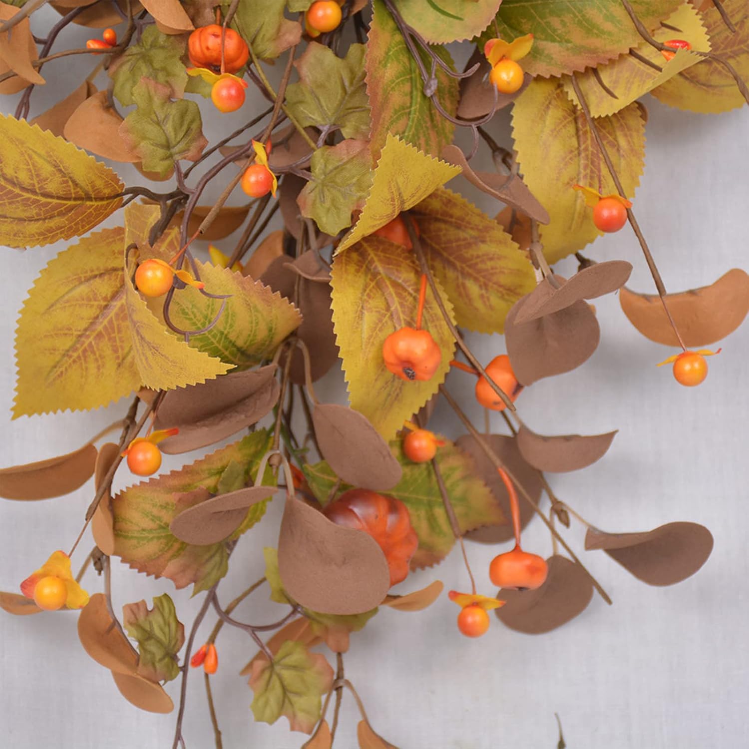 Fall Swag Door Decor 20in Autumn Teardrop Wreath