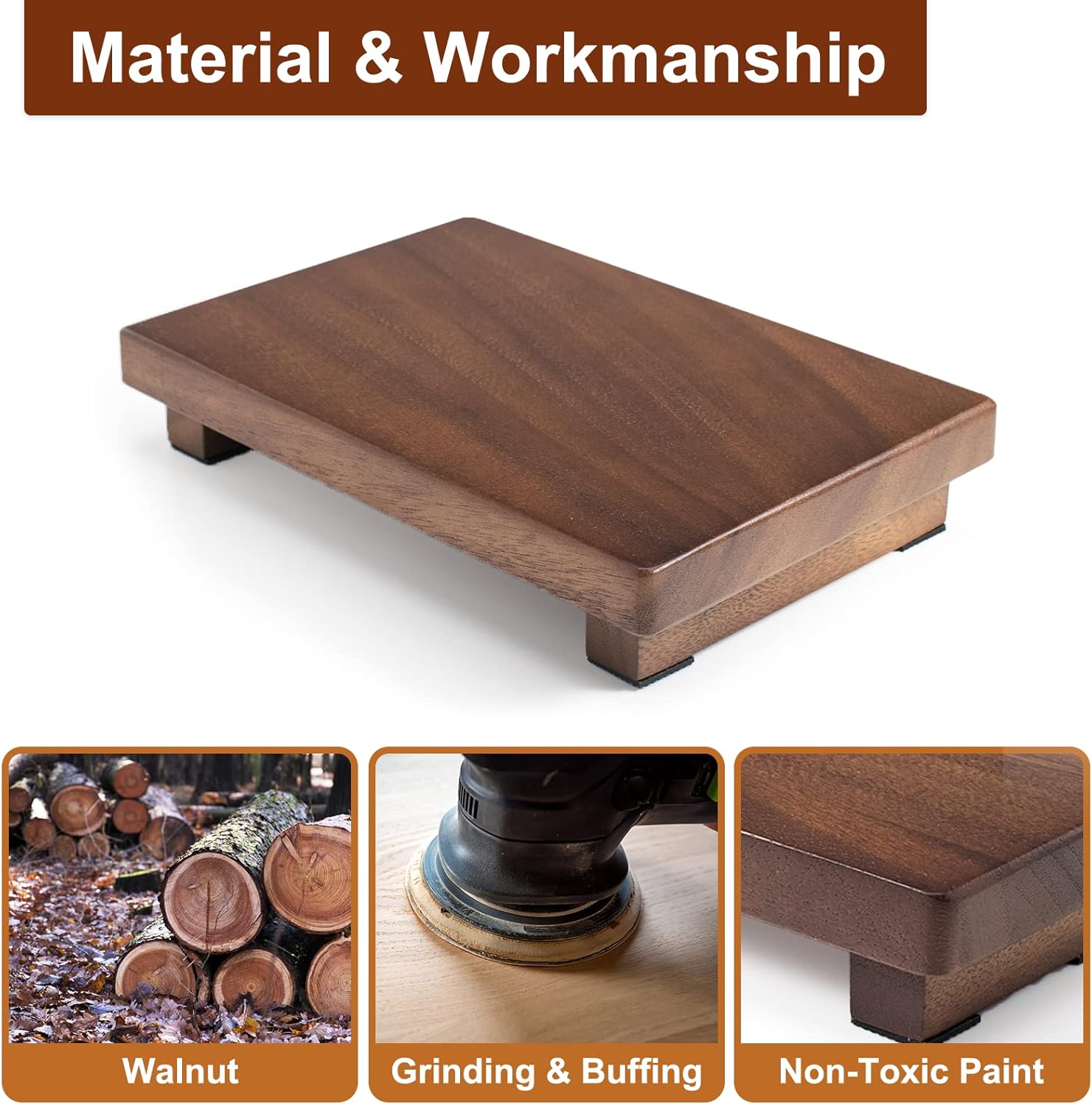 Wooden Pedestal Stand with Rubber Pads Decorative Soap Tray for Farmhouse Style Home Decor