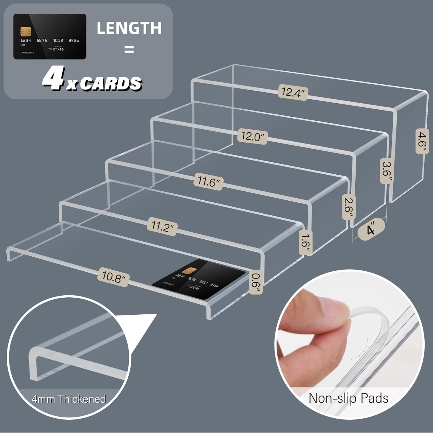 5 Pcs Acrylic Display Risers for Perfume and Collectibles