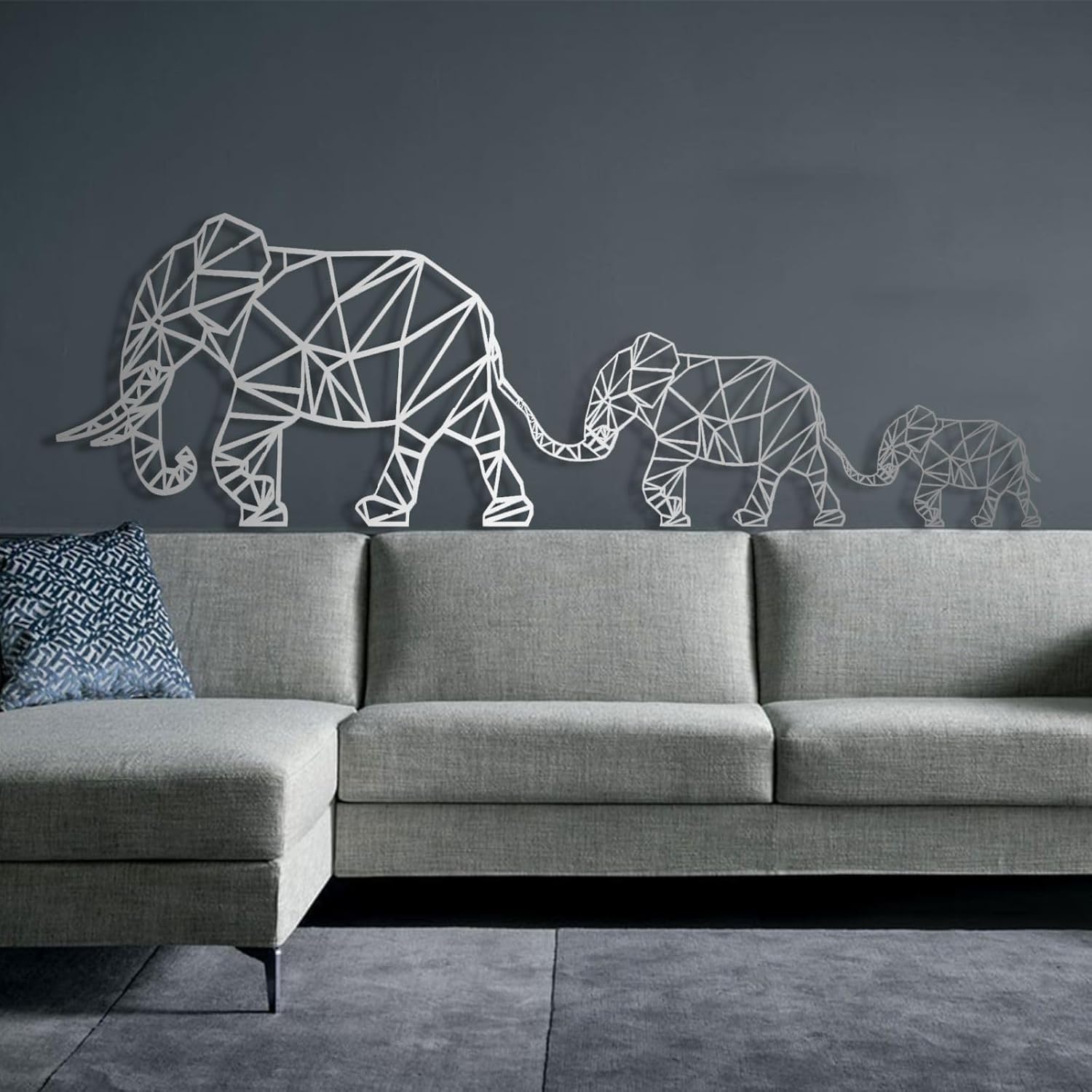 Cadeali Elephant Metal Wall Art - 30 W x 10 H