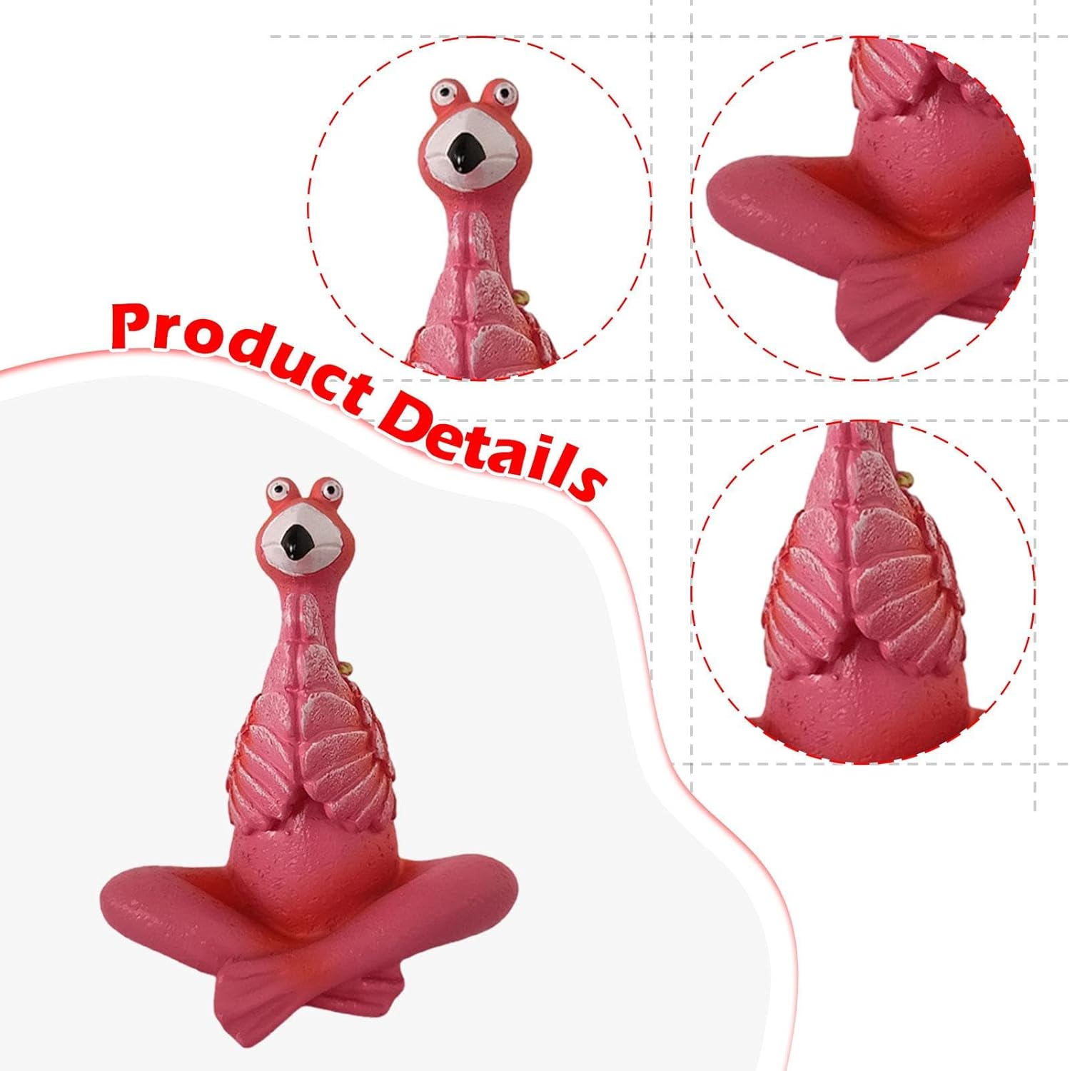 Fenteer Flamingo Figurine Garden Decor Sculpture