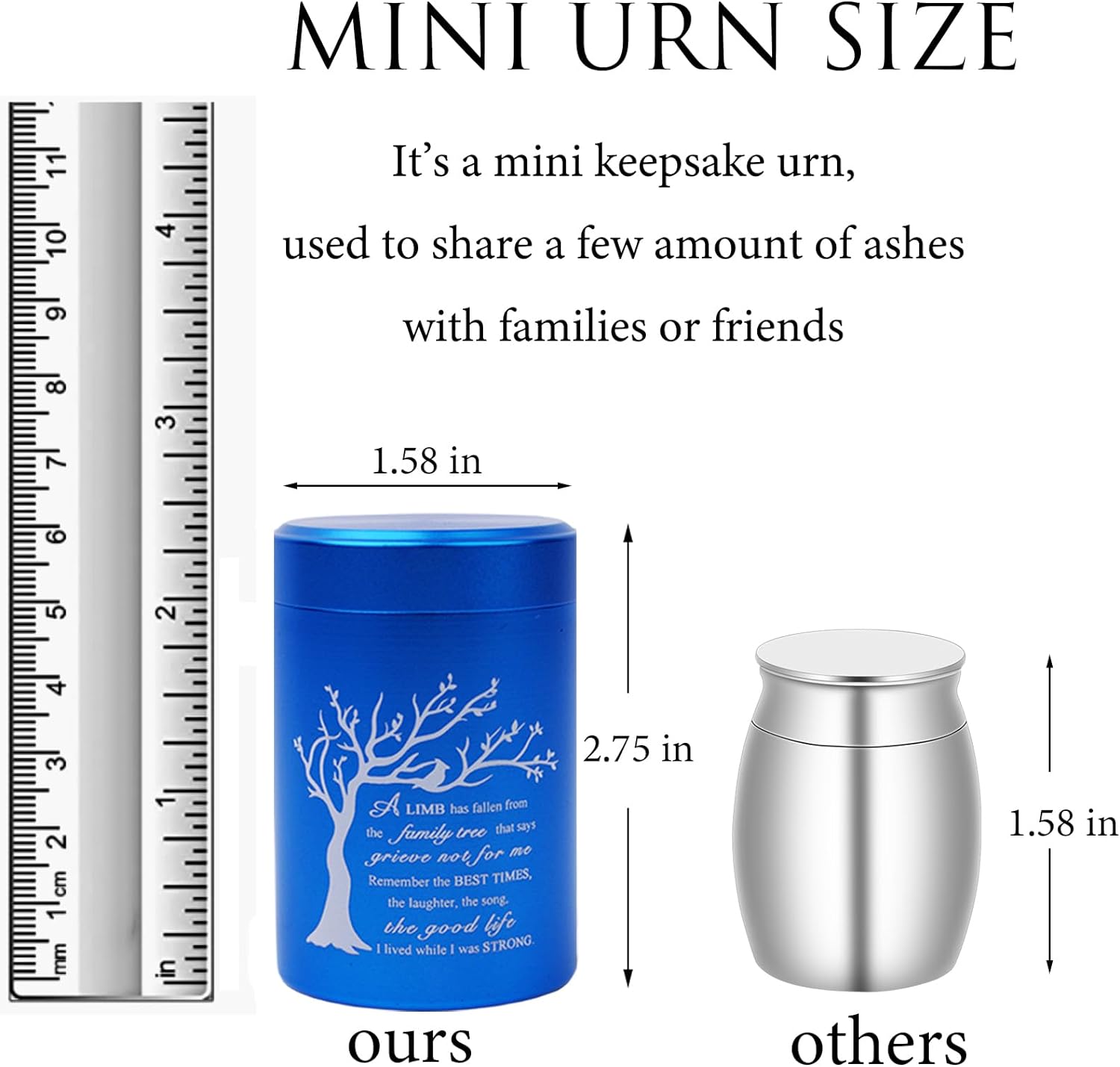Small Urns for Ashes - Set of 4 27 Inch Aluminium Mini Urns