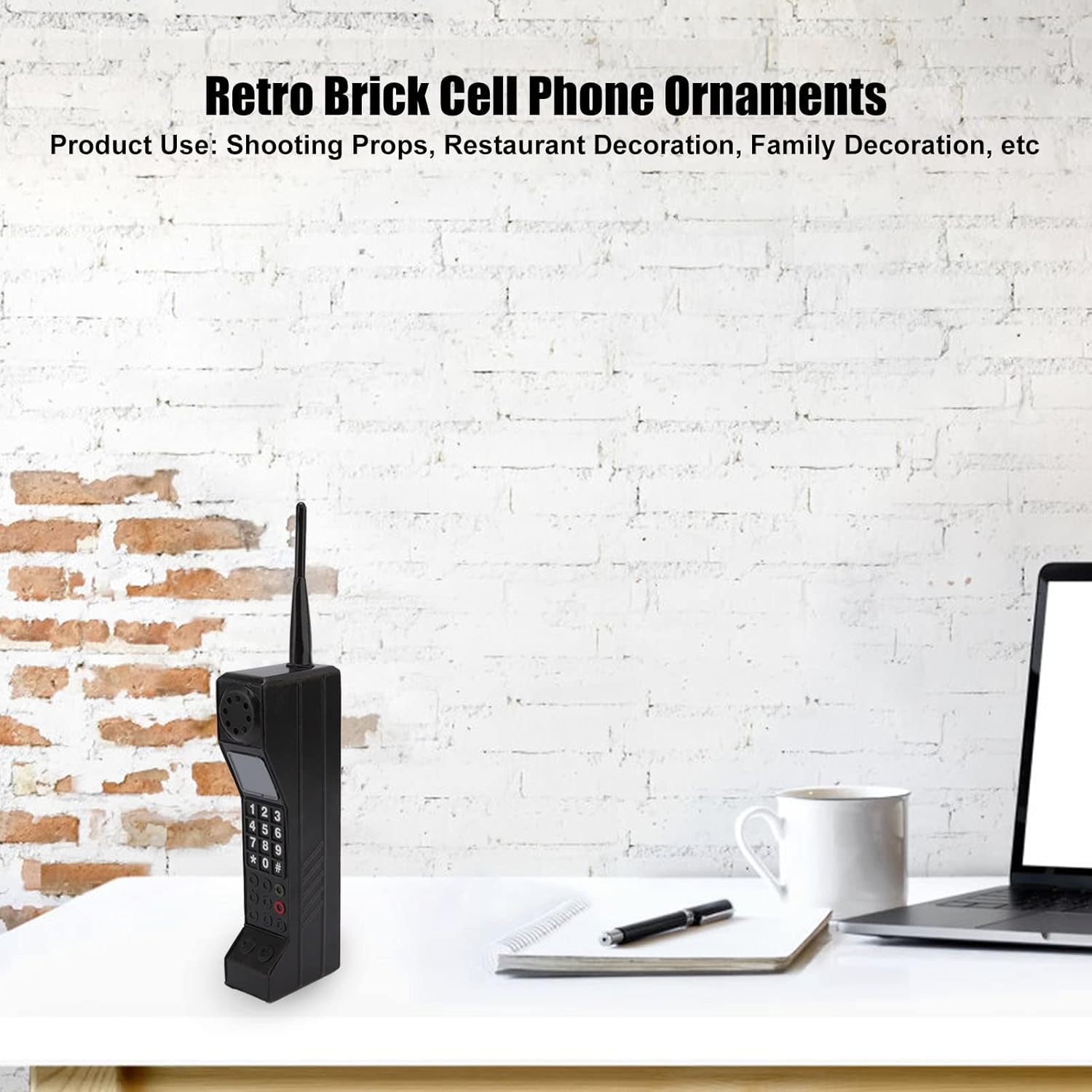 Retro Mobile Phone Prop for Halloween Decor Black