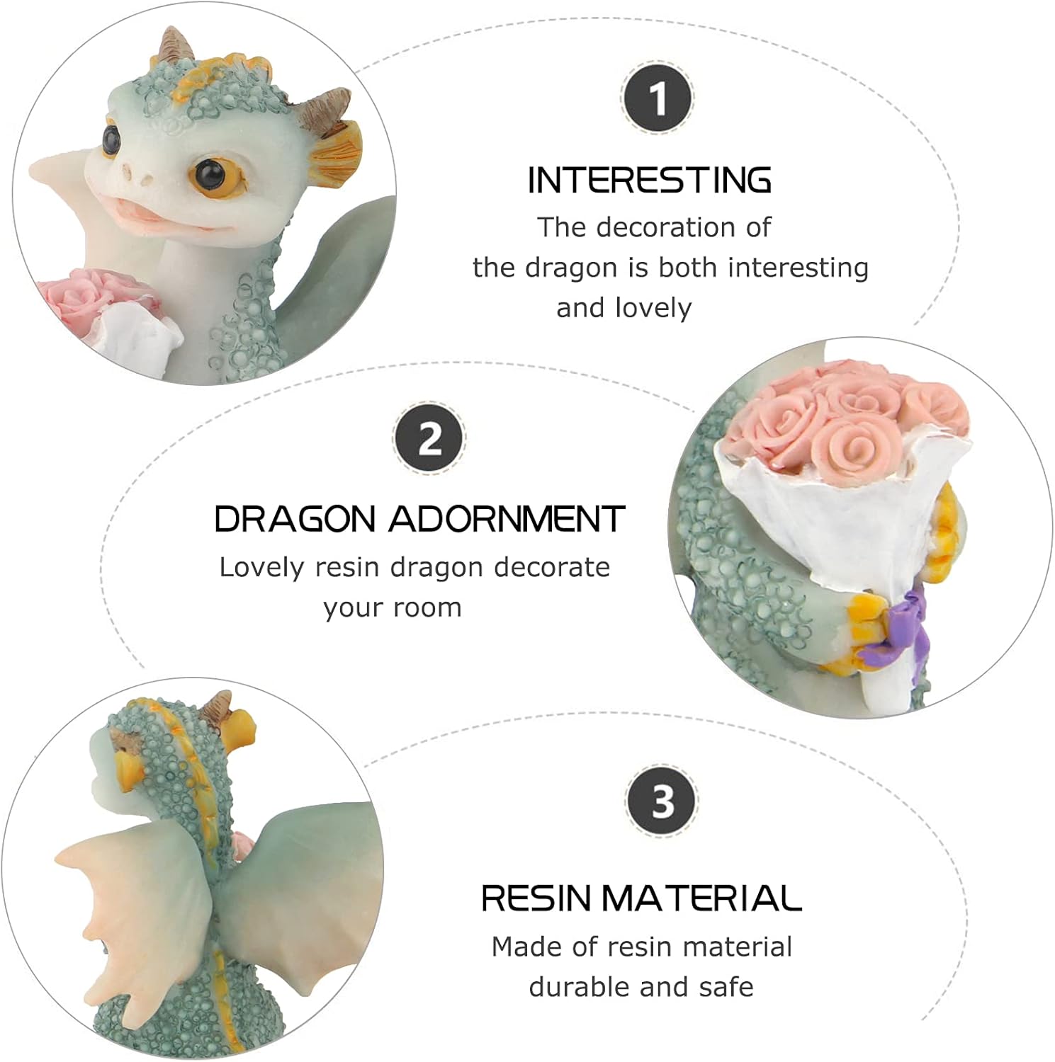 Mini Dragon Figurine - Resin Home Decor Statue