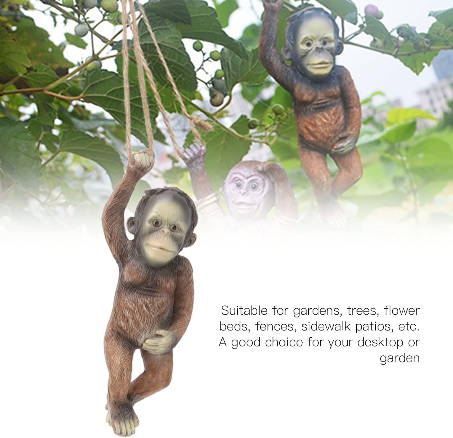 Garden Monkey Statue Exquisite Carving Resin